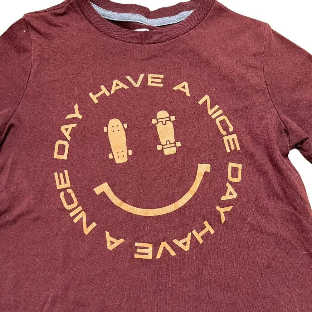Old Navy S (6-7) Skateboard Smiley Face Have A Nice Day Shirt